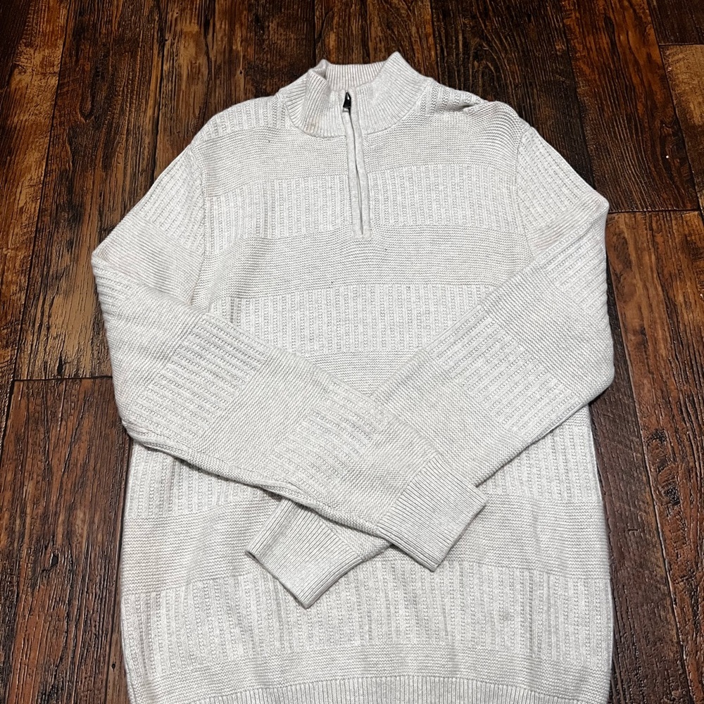 Chaps Men's White Half-Zip Sweater